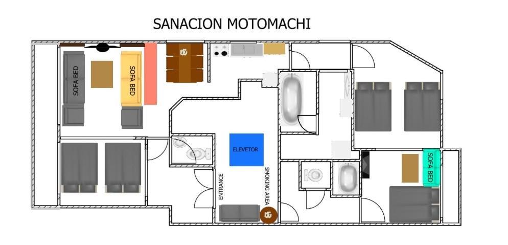 Apartamento Sanacion Motomachi 7 なんばで150平米の広々空間 最大14名 Netflix見れます Osaka Exterior foto